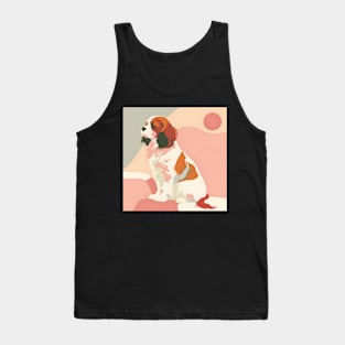 Retro Japanese Spaniel: Pastel Pup Revival Tank Top